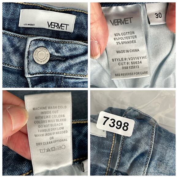 Vervet Women's Straight Leg Distressed Ripped Jeans Light Blue Wash Size 30 - Picture 11 of 11